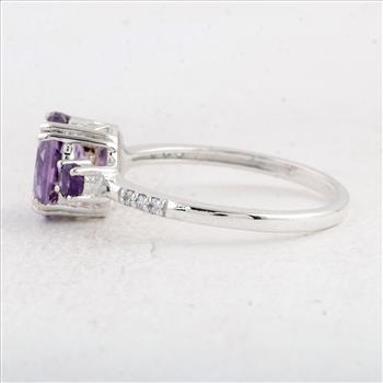 NO RESERVE 2.04 Ct Oval Amethyst 925 Sterling Silver Ring