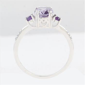 NO RESERVE 2.04 Ct Oval Amethyst 925 Sterling Silver Ring