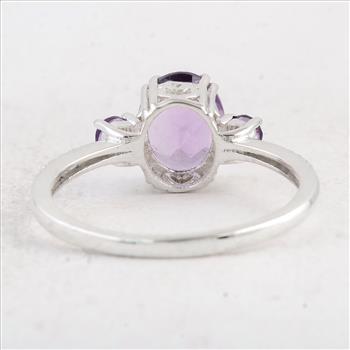 NO RESERVE 2.04 Ct Oval Amethyst 925 Sterling Silver Ring