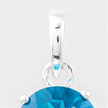 NO RESERVE 2.04 Ct Round Pariba Topaz, 925 Sterling Silver Pendant