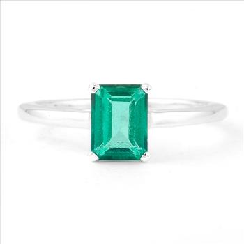 NO RESERVE 2.05 Ct Octagon Green Topaz 925 Sterling Silver Ring
