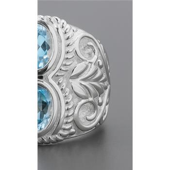 NO RESERVE 2.08 Ct Oval Blue Topaz 925 Sterling Silver Ring