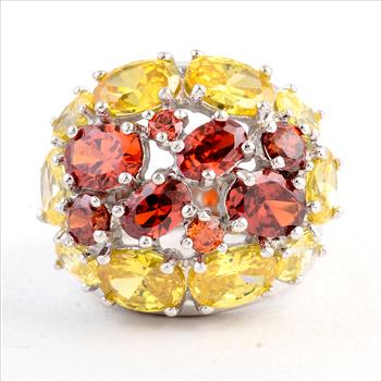 NO RESERVE 20.88 Ct Cubic Zirconia 925 Sterling Silver Ring