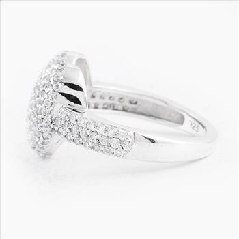 NO RESERVE 2.14 Ct Round Cubic Zirconia 925 Sterling Silver Ring