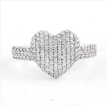 NO RESERVE 2.14 Ct Round Cubic Zirconia 925 Sterling Silver Ring