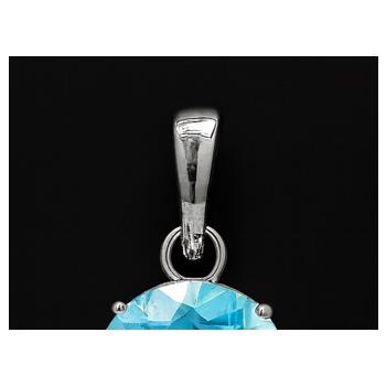 NO RESERVE 2.16 Ct Round Blue Topaz 925 Sterling Silver Pendant