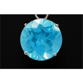 NO RESERVE 2.16 Ct Round Blue Topaz 925 Sterling Silver Pendant