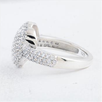NO RESERVE 2.16 Ct Round Cubic Zirconia 925 Sterling Silver Ring