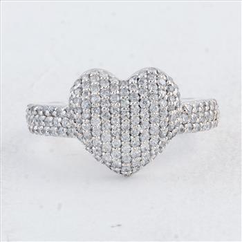 NO RESERVE 2.16 Ct Round Cubic Zirconia 925 Sterling Silver Ring