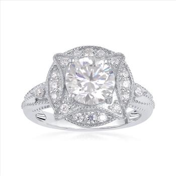 NO RESERVE 2.26 ct. t.w. Moissanite Ring in Sterling Silver. Size 6