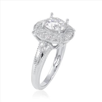 NO RESERVE 2.26 ct. t.w. Moissanite Ring in Sterling Silver. Size 8