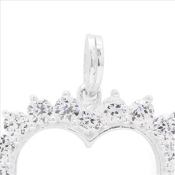 NO RESERVE 2.31 Ct Round Cubic Zirconia 925 Sterling Silver Pendant