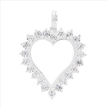 NO RESERVE 2.31 Ct Round Cubic Zirconia 925 Sterling Silver Pendant