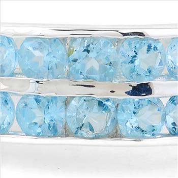 NO RESERVE 2.32 Ct Round Sky Blue Topaz 925 Sterling Silver Ring