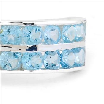 NO RESERVE 2.32 Ct Round Sky Blue Topaz 925 Sterling Silver Ring