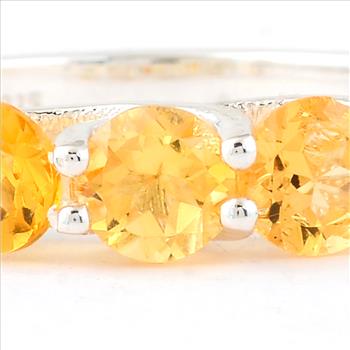NO RESERVE 2.33 Ct Round Citrine, 925 Sterling Silver Ring