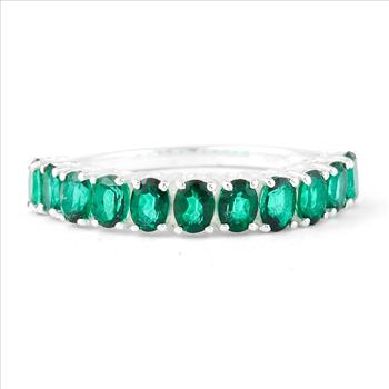 NO RESERVE 2.34 Ct Oval Green Topaz 925 Sterling Silver Ring
