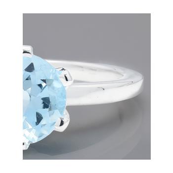 NO RESERVE 2.35 Ct Round Blue Topaz 925 Sterling Silver Ring