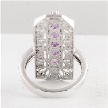 NO RESERVE 2.43 Ct Round Amethyst 925 Sterling Silver Ring
