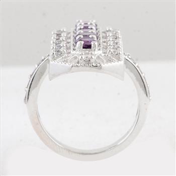 NO RESERVE 2.43 Ct Round Amethyst 925 Sterling Silver Ring