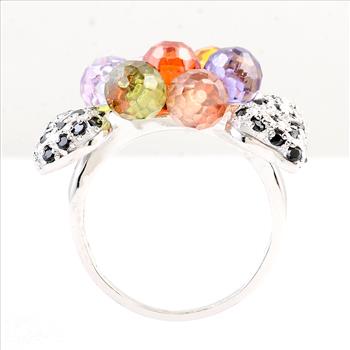 NO RESERVE 24.34 Ct Cubic Zirconia 925 Sterling Silver Ring