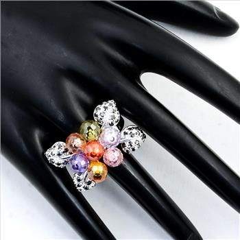 NO RESERVE 24.34 Ct Cubic Zirconia 925 Sterling Silver Ring