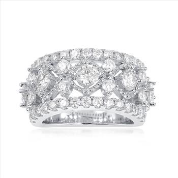 NO RESERVE 2.49 ct. t.w. Moissanite Ring in Sterling Silver. Size 7