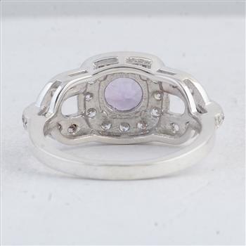 NO RESERVE 2.52 Ct Round Amethyst 925 Sterling Silver Ring