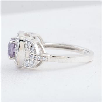 NO RESERVE 2.52 Ct Round Amethyst 925 Sterling Silver Ring