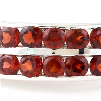 NO RESERVE 2.59 Ct Round Garnet 925 Sterling Silver Ring