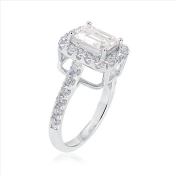 NO RESERVE 2.59 ct. t.w. Moissanite Ring in Sterling Silver. Size 6