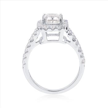 NO RESERVE 2.59 ct. t.w. Moissanite Ring in Sterling Silver. Size 8