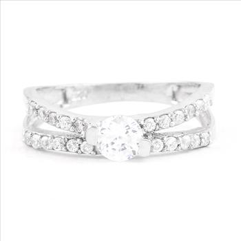NO RESERVE 2.63 Ct Cubic Zirconia 925 Sterling Silver Ring