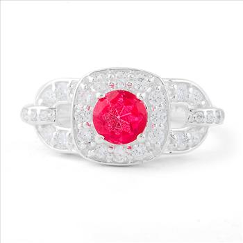 NO RESERVE 2.72 Ct Round Pink Topaz, Cubic Zirconia 925 Sterling Silver Ring
