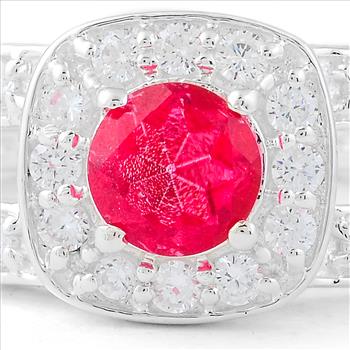 NO RESERVE 2.72 Ct Round Pink Topaz, Cubic Zirconia 925 Sterling Silver Ring