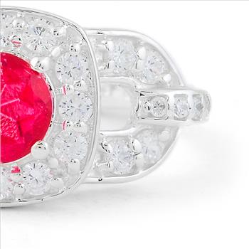 NO RESERVE 2.72 Ct Round Pink Topaz, Cubic Zirconia 925 Sterling Silver Ring