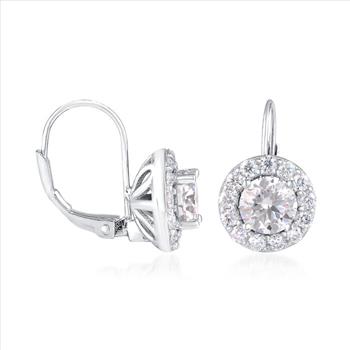 NO RESERVE 2.72 ct. t.w. Moissanite Drop Earrings in Sterling Silver