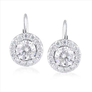 NO RESERVE 2.72 ct. t.w. Moissanite Drop Earrings in Sterling Silver