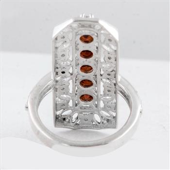NO RESERVE 2.74 Ct Round Garnet 925 Sterling Silver Ring