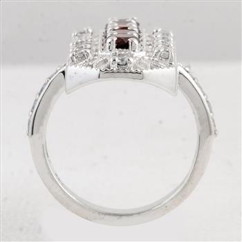 NO RESERVE 2.74 Ct Round Garnet 925 Sterling Silver Ring