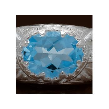NO RESERVE 2.77 Ct Oval Blue Topaz 925 Sterling Silver Ring