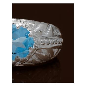 NO RESERVE 2.77 Ct Oval Blue Topaz 925 Sterling Silver Ring