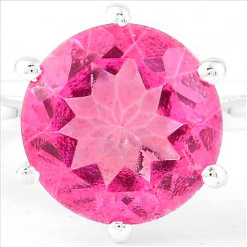 NO RESERVE 2.80 Ct Round Pink Topaz 925 Sterling Silver Ring
