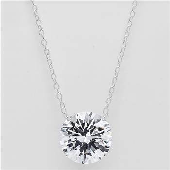 NO RESERVE 2.82 Ct Round Cubic Zirconia 925 Sterling Silver Pendant