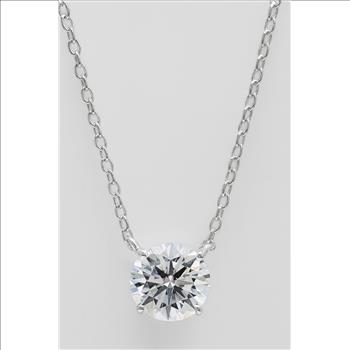 NO RESERVE 2.82 Ct Round Cubic Zirconia 925 Sterling Silver Pendant