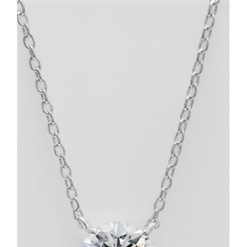 NO RESERVE 2.82 Ct Round Cubic Zirconia 925 Sterling Silver Pendant