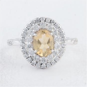NO RESERVE 2.84 Ct Oval Citrine 925 Sterling Silver Ring