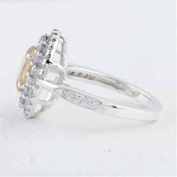NO RESERVE 2.84 Ct Oval Citrine 925 Sterling Silver Ring