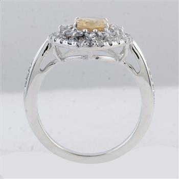 NO RESERVE 2.84 Ct Oval Citrine 925 Sterling Silver Ring