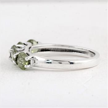 NO RESERVE 2.85 Ct Round Peridot 925 Sterling Silver Ring